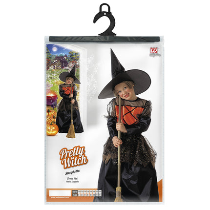 Vestito di Halloween Nero Ragazza Strega 2 pezzi