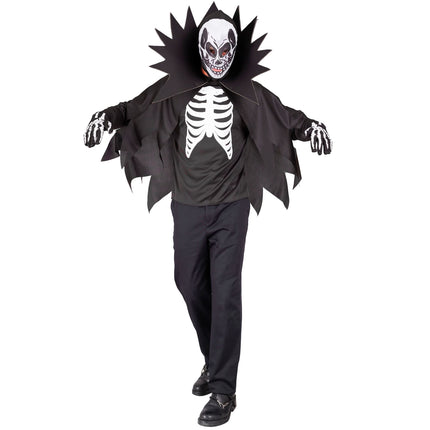 Costume Halloween Scheletro Bianco Nero
