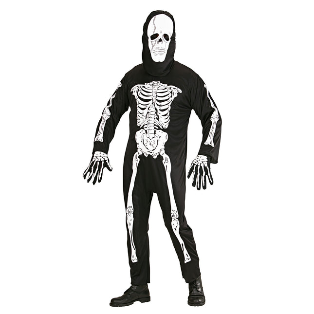 Costume di Halloween Scheletro Bianco Nero