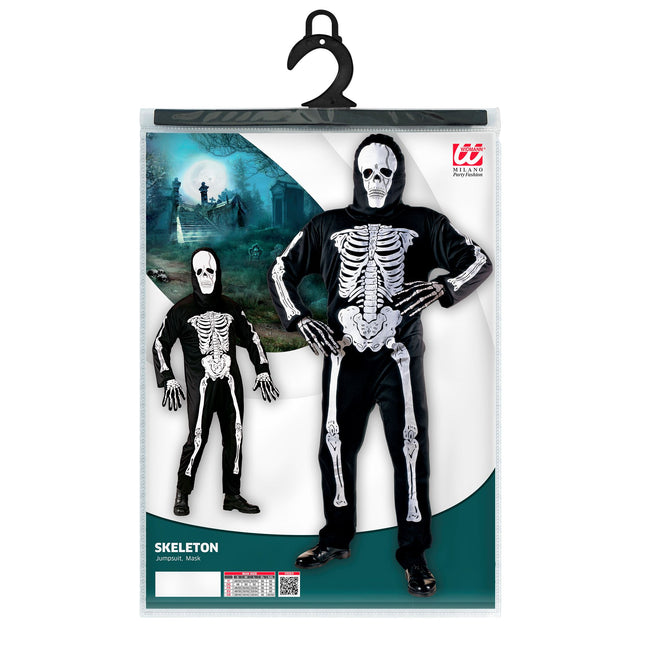 Costume di Halloween Scheletro Bianco Nero