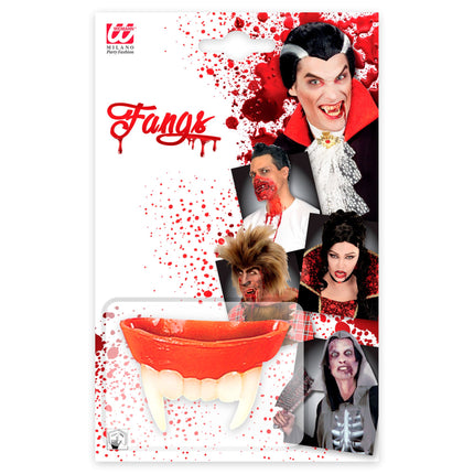 Denti finti da vampiro bianco rosso