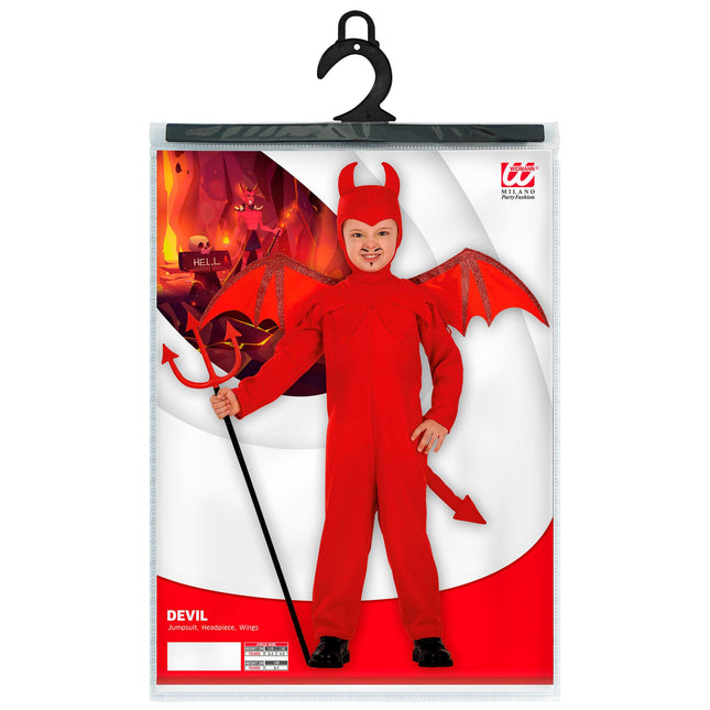 Costume Halloween Diavolo Rosso Bambino 3 pezzi
