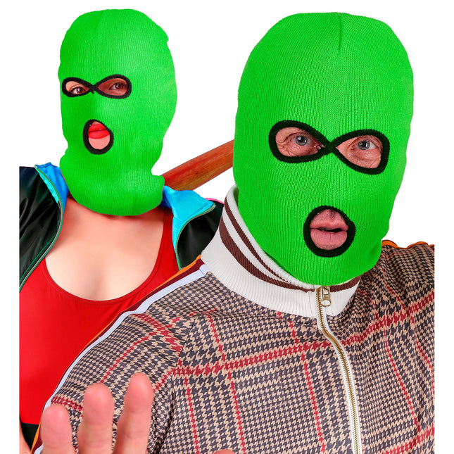Passamontagna nero verde
