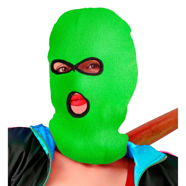 Passamontagna nero verde