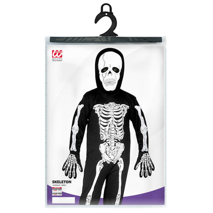 Costume bianco nero da bambino scheletro