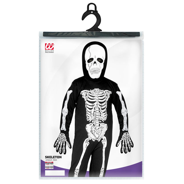 Costume bianco nero da bambino scheletro
