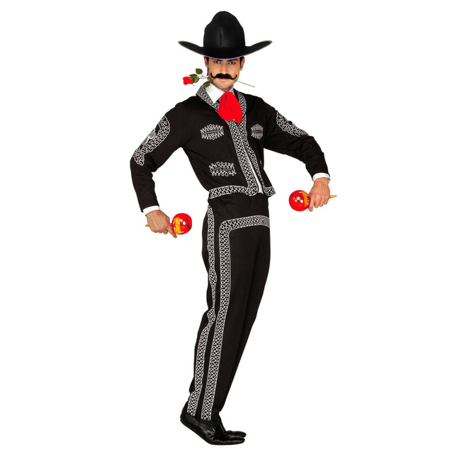 Costume rosso nero da uomo Mariachi