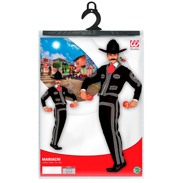 Costume rosso nero da uomo Mariachi