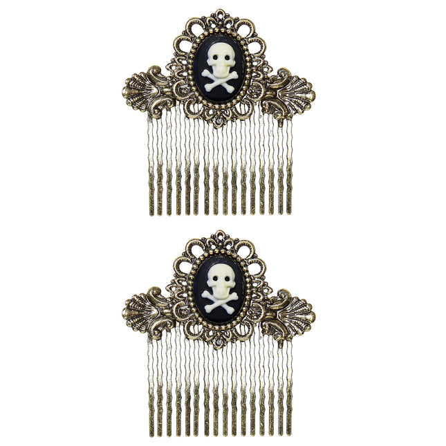 Fermaglio per capelli di Halloween Teschio con ossa