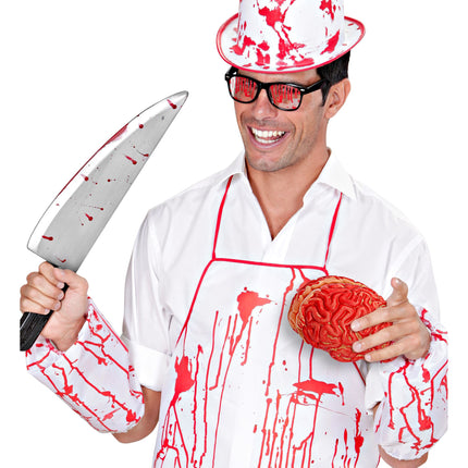 Cervello finto rosso con sangue