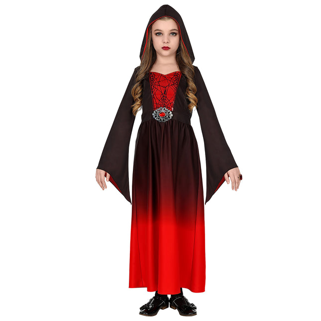 Vestito di Halloween Nero Rosso Ragazza Gotica