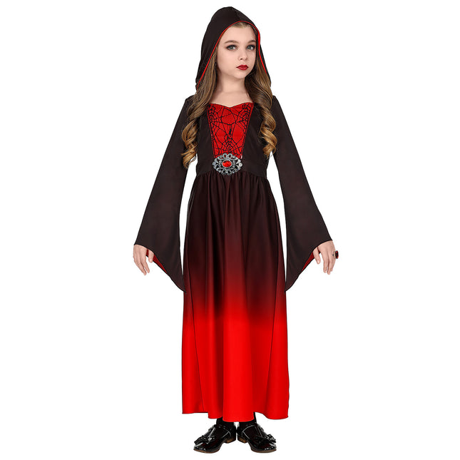 Vestito di Halloween Nero Rosso Ragazza Gotica