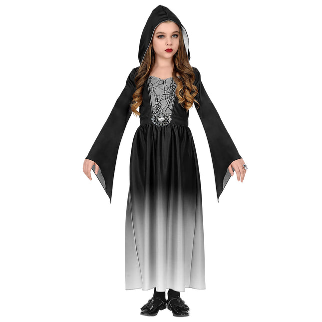Vestito di Halloween Nero Grigio Ragazza Gotica