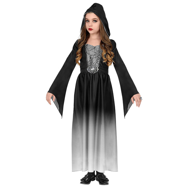 Vestito di Halloween Nero Grigio Ragazza Gotica
