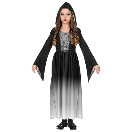 Vestito di Halloween Nero Grigio Ragazza Gotica