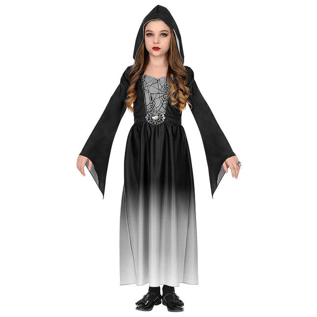Vestito di Halloween Nero Grigio Ragazza Gotica