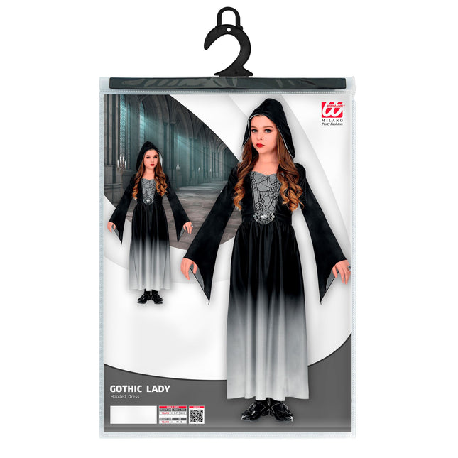 Vestito di Halloween Nero Grigio Ragazza Gotica
