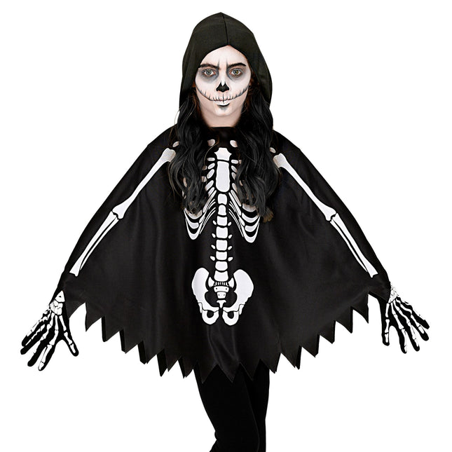 Poncho Halloween Bambino Scheletro