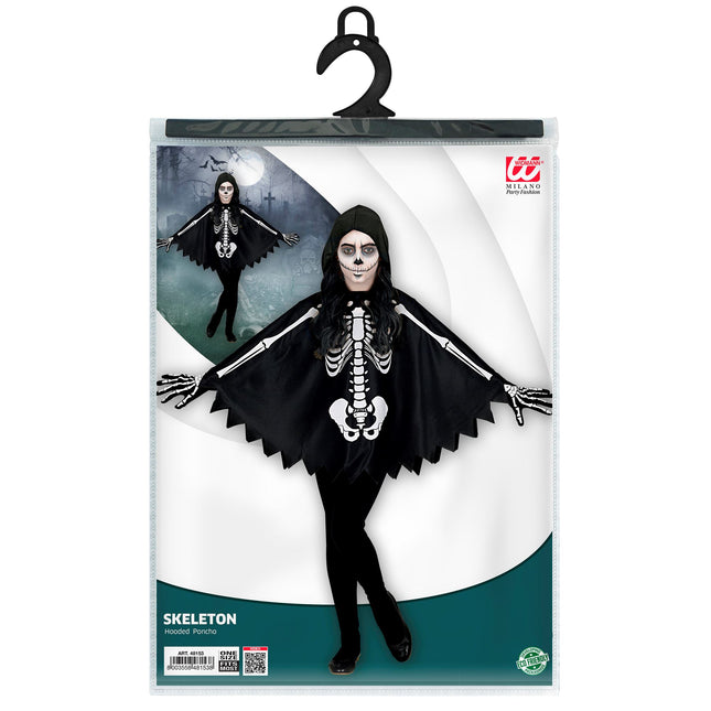 Poncho Halloween Bambino Scheletro