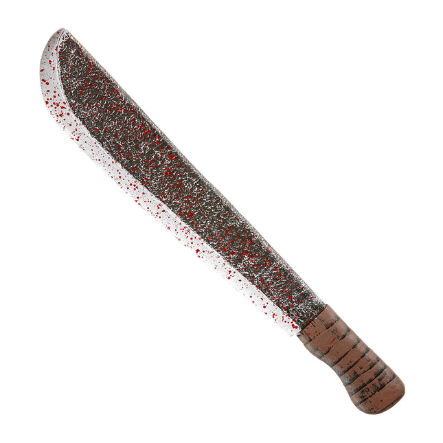 Machete finto di Halloween insanguinato 56 cm