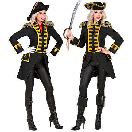 Giacca Pirata Nero Oro Donna