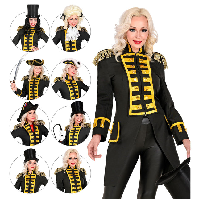Giacca Pirata Nero Oro Donna