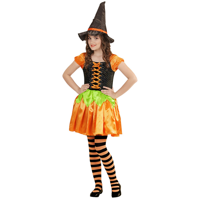 Costume da strega ragazza Zucca 2 pezzi