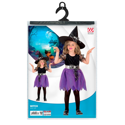 Costume Halloween Ragazza Strega 2 pezzi