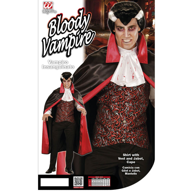 Costume di Halloween da vampiro rosso per uomo