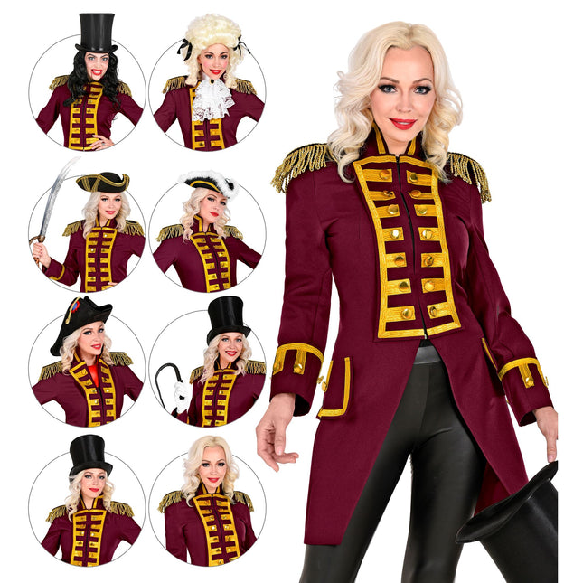 Giacca Pirata Rosso Bordeaux Donna