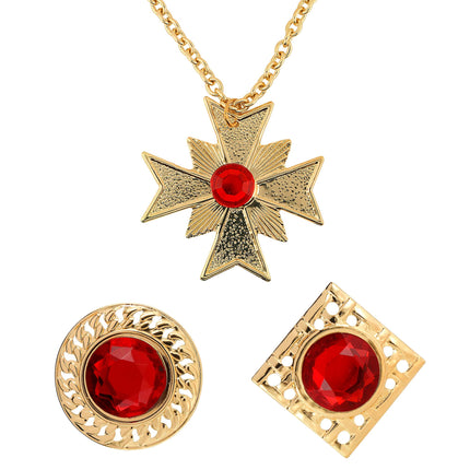 Set di accessori per Halloween Rosso Oro 3 pezzi