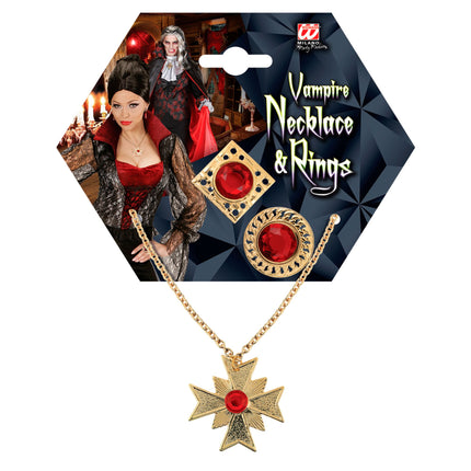 Set di accessori per Halloween Rosso Oro 3 pezzi