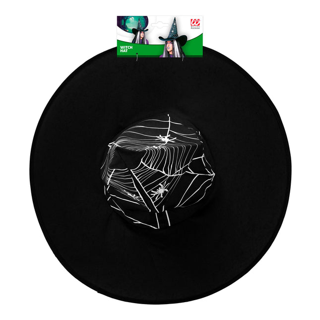 Cappello da strega di Halloween Ragnatela nera bianca