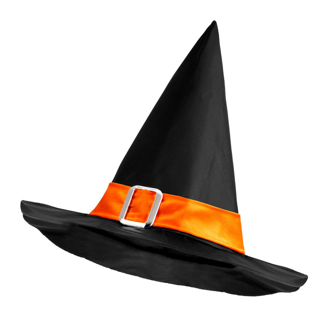 Cappello da strega di Halloween nero arancione