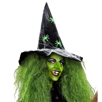 Cappello da strega di Halloween: ragni che brillano al buio