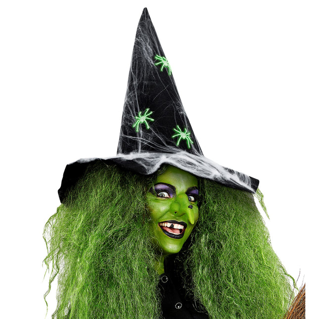 Cappello da strega di Halloween: ragni che brillano al buio