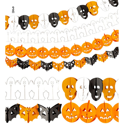 Ghirlanda di Halloween Teschio e Fantasma 3m