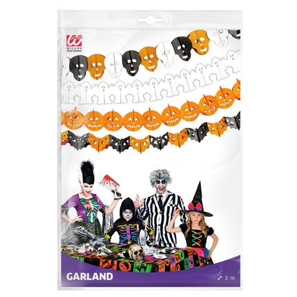 Ghirlanda di Halloween Teschio e Fantasma 3m