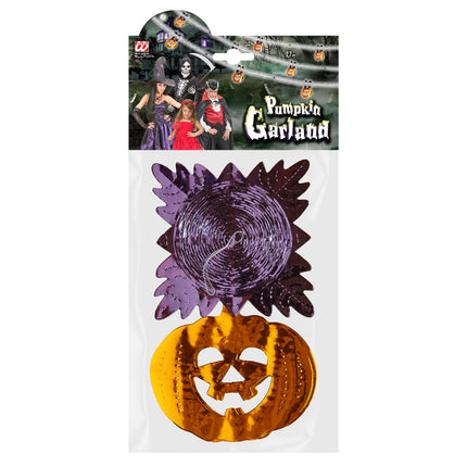 Ghirlanda di Halloween Arancione Viola Zucca 2,7 m