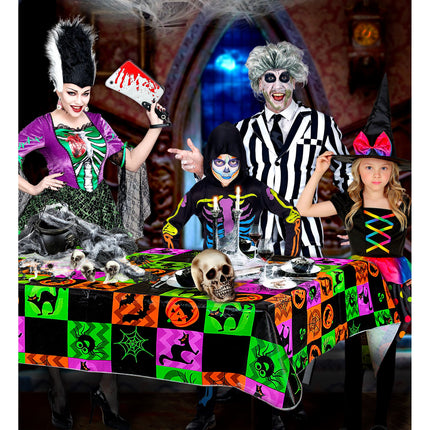 Tovaglia di Halloween colorata al neon 1,78m