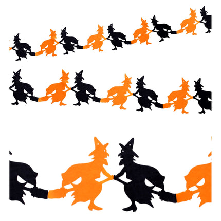 Ghirlanda di Halloween Strega Nero Arancione 3m