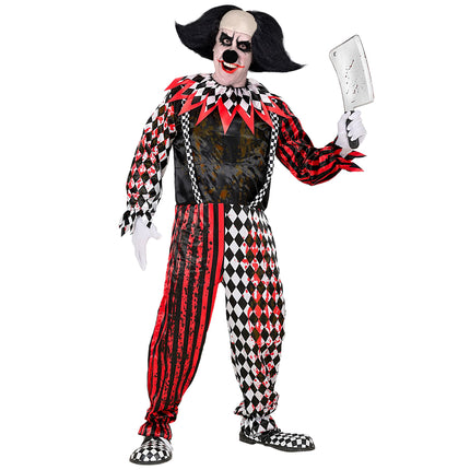 Costume Halloween Clown Rosso Nero
