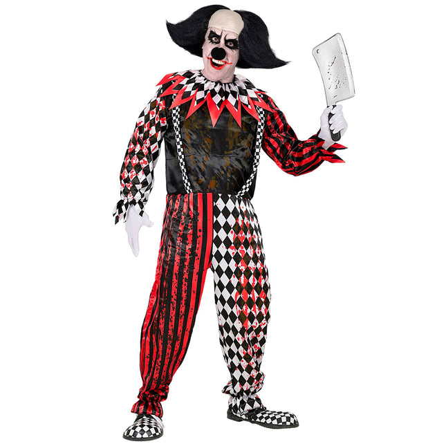 Costume Halloween Clown Rosso Nero
