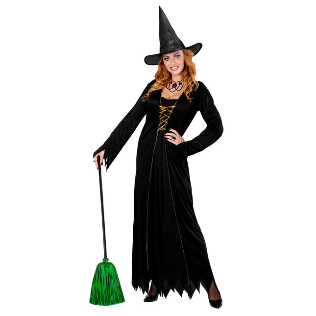 Scopa della strega di Halloween Verde 92 cm