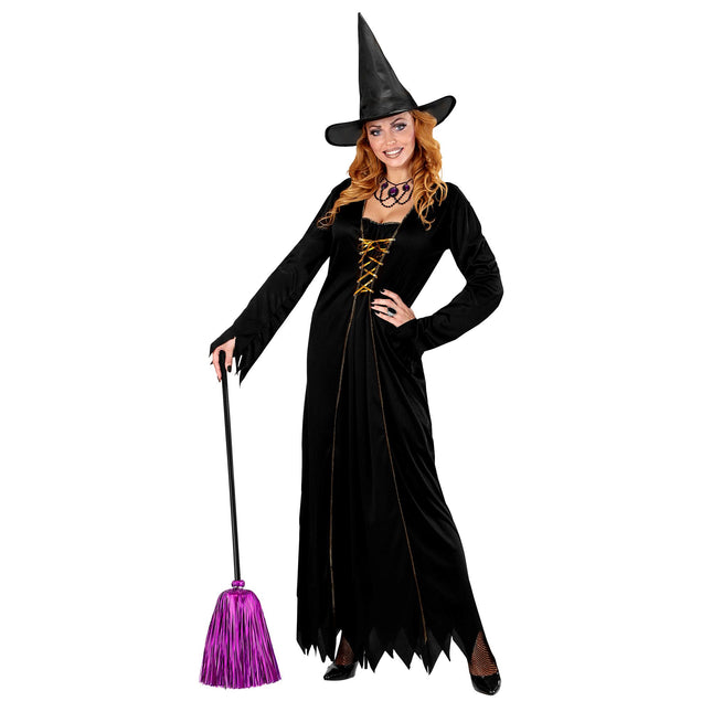 Scopa della strega di Halloween viola 92 cm