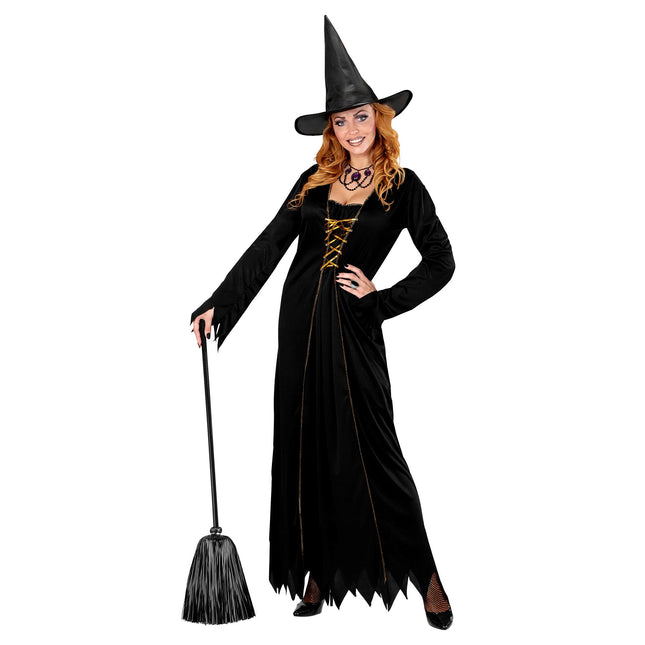 Scopa della strega di Halloween nera 92 cm