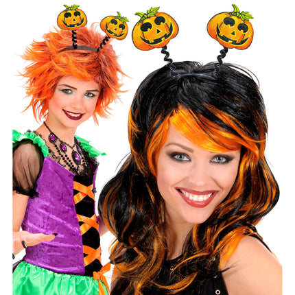 Cerchietto per capelli di Halloween Verde Arancione Zucche