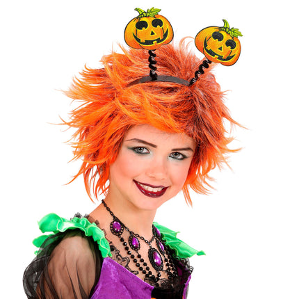 Cerchietto per capelli di Halloween Verde Arancione Zucche