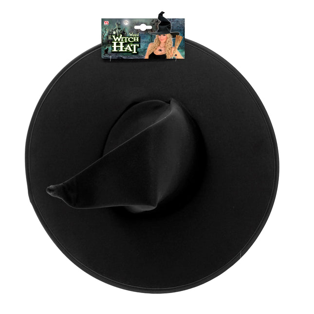Cappello da strega di Halloween nero stropicciato