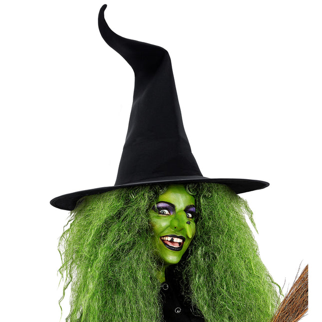 Cappello da strega di Halloween nero stropicciato